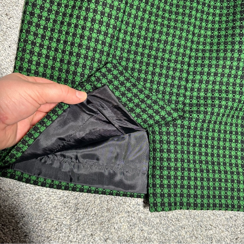 VINTAGE Jones New York 100% Wool Pencil Skirt, Green/Black - Womens 6 - Picture 5 of 9